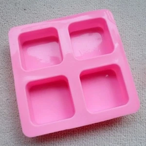51096 Four Hole Square DIY Chocolate Pudding Mould Handmade Mould Candle Mo - Picture 1 of 7