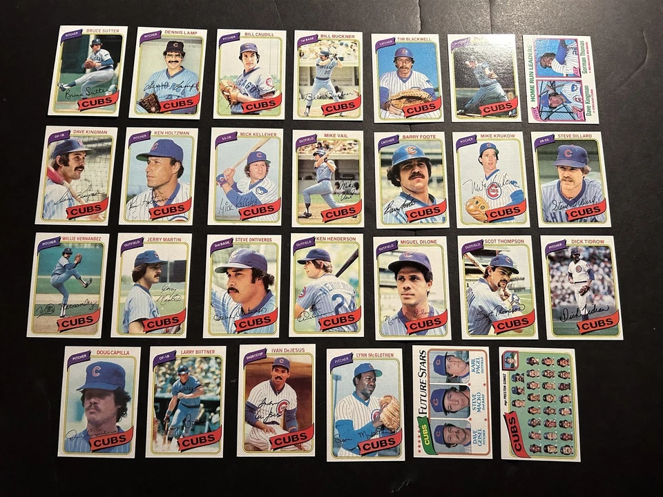 1980 Topps CHICAGO CUBS Complete TEAM Set BRUCE SUTTER Kingman BUCKNER Reuschel - Image 1 of 1