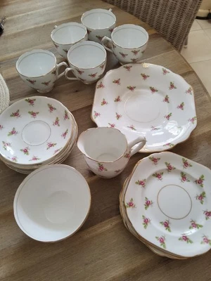 Vintage 1950 Duchess China Rosebud 6no Square Plates Only excellent Condition  - image 1 of 4