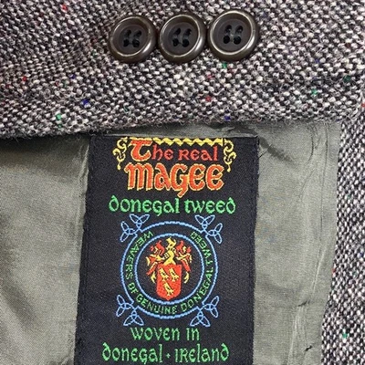 Vintage Donegal Tweed Sport Coat Mens 46R Grey Red Green Fleck Made in Canada Foto 1 de 4