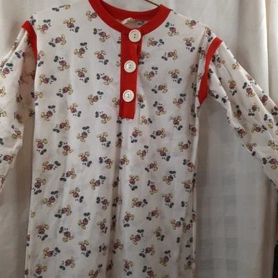 Vintage Disney Mickey Mouse Polyester Sleep T-Shirt Nightie 90s Night Moves - Image 1 of 4