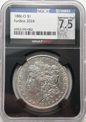 1886 O Morgan Silver Dollar NGC XF45/NGCX7.5 (2024 Funbox Series) - Image 1 of 4
