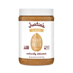 JUSTIN'S Clásico Sin Remolcar Mantequilla de Maní Untable Sin Gluten, Tarro de 28 Onzas - Imagen 1 de 6