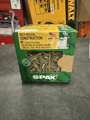 3 lb. Tornillos de cabeza plana para construcción interior multimaterial SPAX #8 x 2" T-20+ Foto 1 de 2