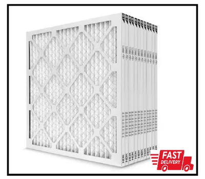 20x25x1 Pleated Furnace Air Filter FPR 5 MERV 8 – 12-Pack Standard HVAC
