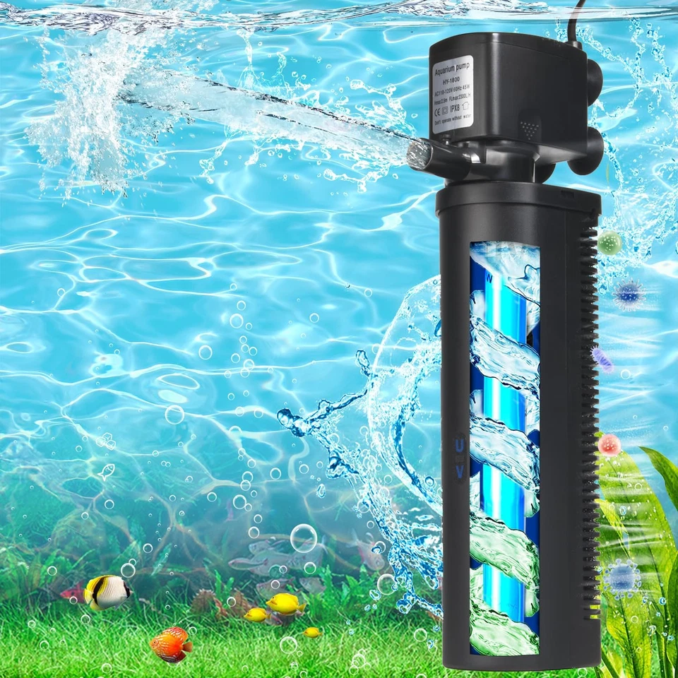 Aquarium U-V Filter 300GPH for Large 80-200 Gal Fish Tank Pond, Powerful Interna - Image 1 of 4
