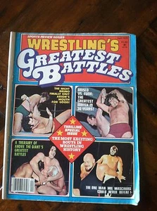 1977 WRESTLING  GREATEST BATTLES BRISCO FUNK MIL MASCARAS BRUNO ANDRE MAGAZINE - Picture 1 of 1