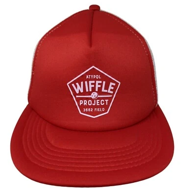 ATYPQL Wiffle Project 3662 Field Snapback Trucker Hat Red OS Adjustable Mesh - Image 1 of 4