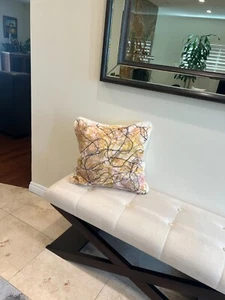 Nuno Felted Accent Pillow/Throw Pillow Cover ‘In Hues of Ivory’/Size 20x19”  - Picture 1 of 8