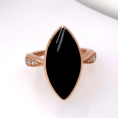 Kabana Onyx Inlay Diamonds 14K Rose Gold Ring DG7077346 - Image 1 of 4