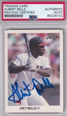 Albert Belle 1990 Folha ASSINADA PSA/DNA Cleveland Indians AUTÓGRAFO DIFÍCIL JSA - Imagem 1 de 2