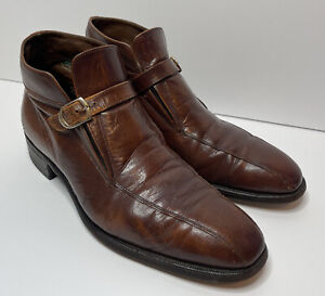 FLORSHEIM Imperial Brown Leather Ankle Boots Men's Size 10 D 93194 Vintage