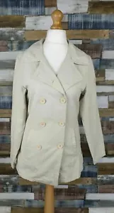Chilli Pepper Beige Cotton Ladies Double-Breasted Pea Coat Size 34 in. - Picture 1 of 10