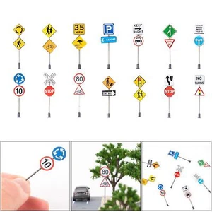 14Pieces Traffic Signs DIY Layout Road Signs Architectural - Picture 1 of 7