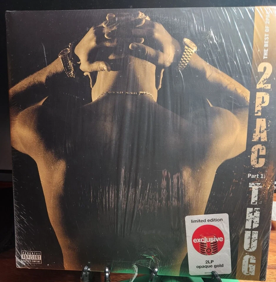2pac Thug The Best Of 2-Pac Part 1  2x LP Target Opaque Gold Color Vinyl Album - Image 1 of 1