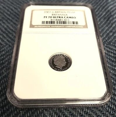 2007 Great Britain 1/10 oz £10 Platinum Britannia Proof.  NGC PF 70 Ultra Cameo  - Image 1 of 4