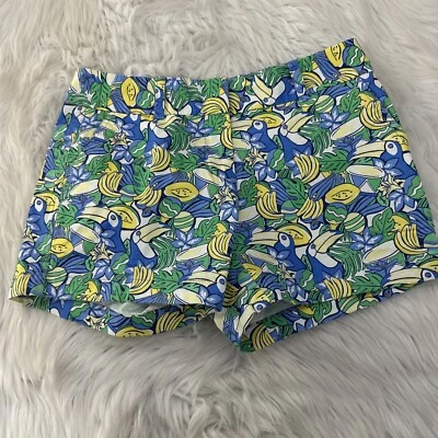Vineyard Vines Womens Tropical Chino Shorts 2 Blue Yellow EUC - Image 1 of 4