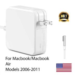 45W Magnetic L Shape AC Adapter Laptop Charger For MacBook Air A1370 A1369 A1304 - Picture 1 of 11