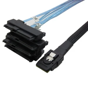 SAS SATA Cable Internal Mini SAS SFF-8087 to (4) 29pin+15Pin SFF-8482 Connector - Bild 1 von 7