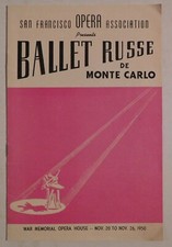 Ballet Russe De Monte Carlo rare concert program Sf War Memorial 1950