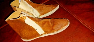 Vintage Minnetonka Moccasins for Women Brown Cow Suede Soft Sole ankle booties - Picture 1 of 5