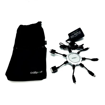 Cargador de pared Callpod Chargepod 6 puertos plateado con adaptador de CA, 6 cables y fundas Foto 1 de 4