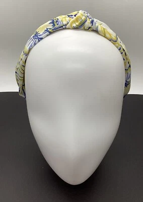 Diadema estampado floral anudado amarillo y azul Foto 1 de 4