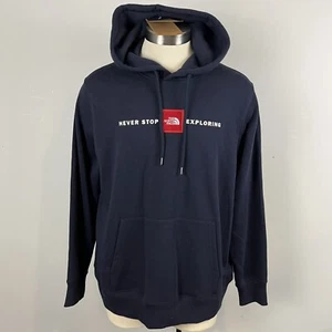 NWT North Face XL womens pullover hoodie navy blue Standard Fit sweatshirt - Picture 1 of 8