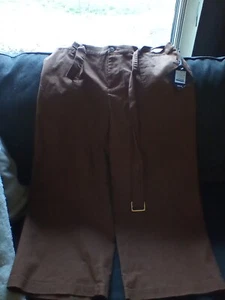 NWT - Ava & Viv Toffee Wide Leg Crop Pants - 2X - Picture 1 of 3