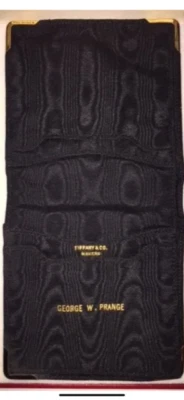 Tiffany & Co. Makers 18KT Gold 17129 Black Silk Wallet Antique Art Deco 1920 s. - Image 1 of 4