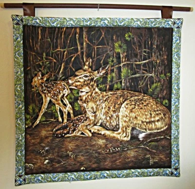 juego de 2 tapices de ciervo, pancarta, vida silvestre, ciervo, decoración de cuevas de hombre, deportes Foto 1 de 4