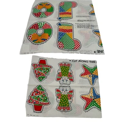 De Colección NOS 60s Navidad Calico Gato Ángel Adorno Algodón Tela Panel 7" Estrella Foto 1 de 4