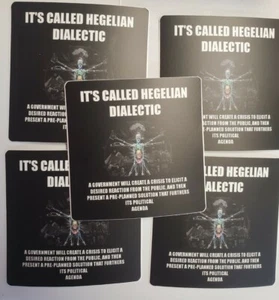 hegelian dialectic stickers 5 pack lot  - Bild 1 von 12