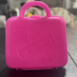 ABIERTO Rosa Maleta de Equipaje Bolso Cartera SONRÍE DIVERTIDO Genuino Barbie Moda Accesorio - Imagen 1 de 3
