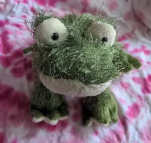 Ganz Webkinz Green Frog Hairy Plush Stuffed Toy frog Animal Amphibian NO Code EC - Picture 1 of 11