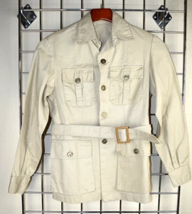 Shirt Jacket VTG 50s 60s Khaki 4 Pocket Safari Shirt Jacket Unisex XS/S superb - Picture 1 of 12