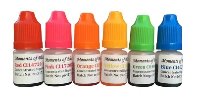 Soap Making bath bomb cosmetic colours water based dyes 10mL Set - High Conc! - Image 1 of 4