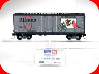 N Scale **ILLINOIS** Prairie State Box Car, IL 1818 -- Micro Trains 21320 **RARE - Image 1 of 4
