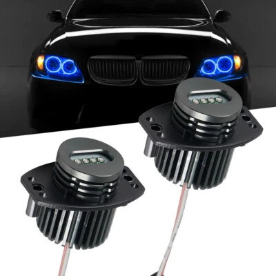 LED Angel Eyes Sidelights Halo Ring Marker Light Bulbs Fits For BMW E90 E91 Blue - Image 1 of 4