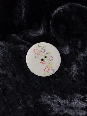 Итальянский бамбук радужный цветок контур кнопка 30 мм - Изображение 1 из 2