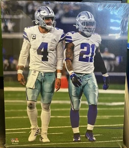 Dallas Cowboys Dak Prescott / Ezekiel Elliott #4 and #21 Canvas Photo 20.5X31" - Picture 1 of 1
