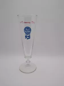 Bicchiere birra vintage HTF Pabst nastro blu 8 1/2" stelo alto "originale" - Foto 1 di 7