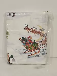 2 Pottery Barn Holiday Christmas Santa Nostalgic Pillowcases Reindeer Standard - Picture 1 of 2