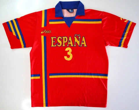 ESPAÑA 90s Asics Volley Home Shirt Player Issue XL Mens Vintage Football Jersey Cover