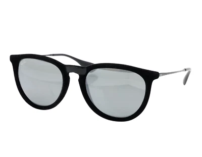 Gafas de sol redondas Ray-Ban R1425 de terciopelo negras/grises Erika para mujer Foto 1 de 4