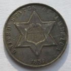 1859 THREE CENT SILVER PIECE 3CS XF 1859 THREE CENT SILVER PIECE 3CS XF