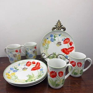 De Colección Seymour Manning Plato Taza Set Jardín Flores Inglaterra Primavera Amapola Porcelana - Imagen 1 de 7