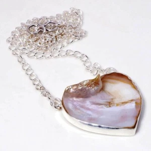 Mother Of Pearl Gemstone Handmade Fashion Jewelry Chain Pendant 1.40" SR 285 - Picture 1 of 6