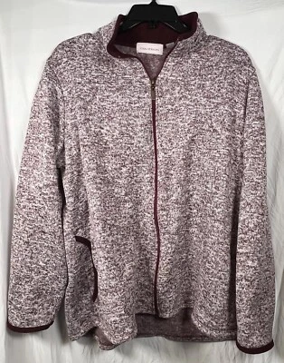 Stan Herman Women Maroon Fleece Jacket Full Zip w/Pockets Size XL - Image 1 of 4