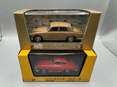 Lotto Vintage n.2  1/43  Brumm  Alfa Romeo 1900, porsche 356  con box originale. - Immagine 1 di 4
